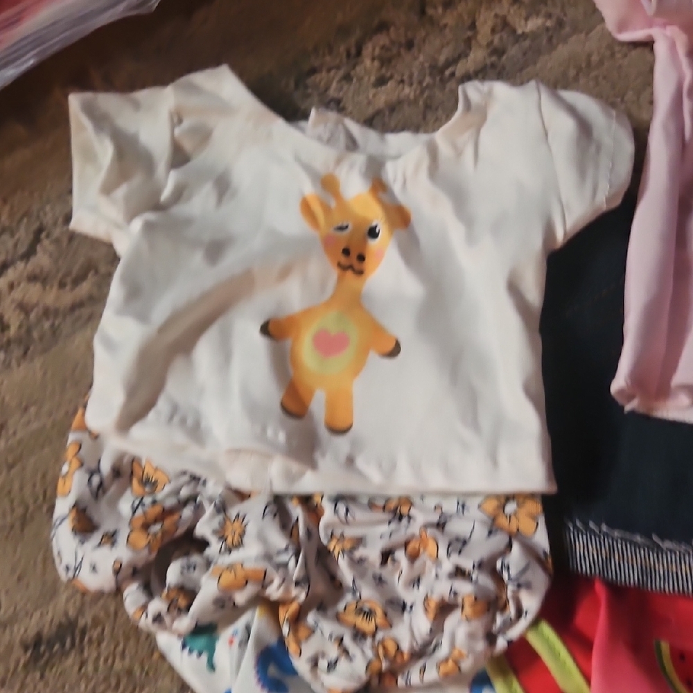 Giraffe Print Doll Outfit - White and Orange